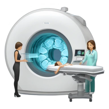 Posh-Radiologist-performing-breast-mri-to-woman sticker
