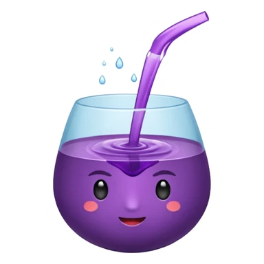 vaso de plumavit con liquido morado chorreando sticker