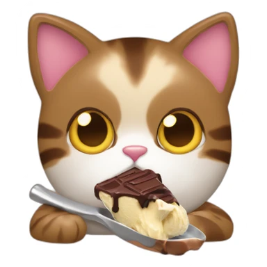 a-cat-eating-chocolate-shaving-icecream sticker