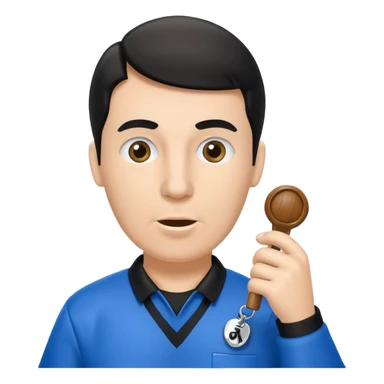 Referee, hold the whistle, blue cloth sticker