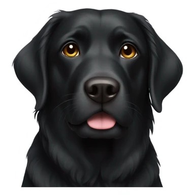 Black long hair lab dog sticker