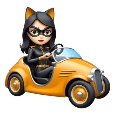 Hot rod Cat Woman’s retro futuristic Catmobile twin seat rc car  sticker