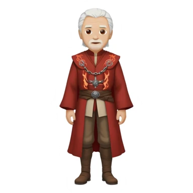 a white haired old man standing in Targaryen themed clothes, full body  sticker