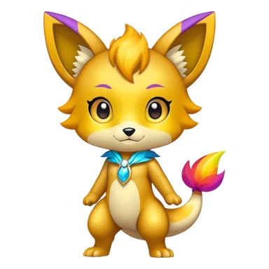 Shiny Chibi Anthro Sona Fakemon-Spectrobe Full Body sticker