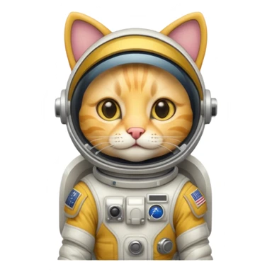 yellow cat Astronaut sticker
