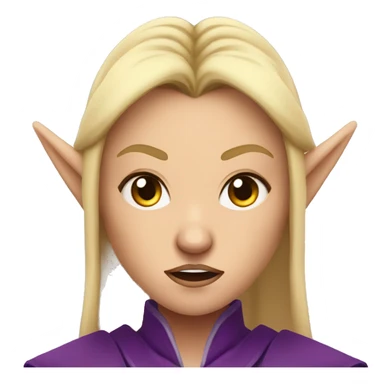 Noble female Elf with Elf ears and blonde hair and purple robes Angry angry angry expression sticker