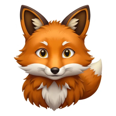 a brown fox with yellow eyes emoji sticker
