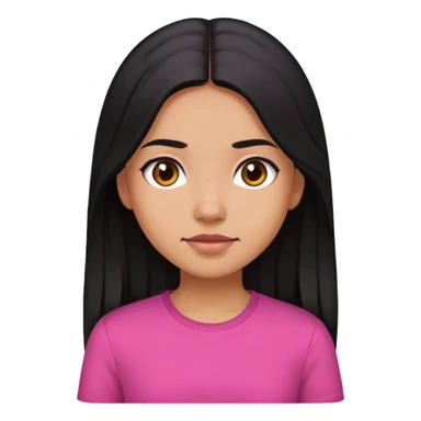 The girl with black long hair, light brown skin wearing dark pink shirt  sticker