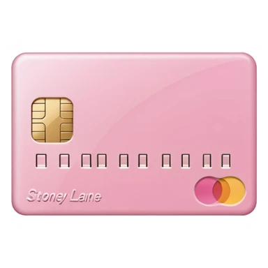 pink credit card that says stoney clover lane sticker