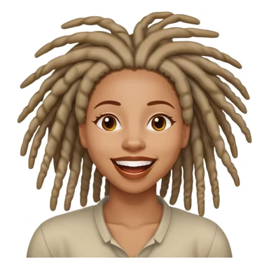 Black woman with locs happy sticker
