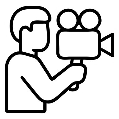 cinéaste tenant une caméra sticker