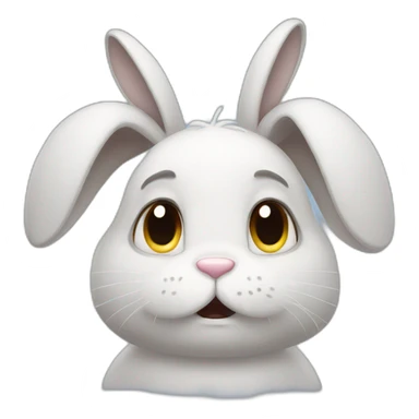 sad crying bunny sticker