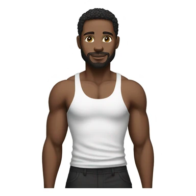 black man wearing a white tank top and black pants sticker