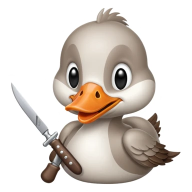 goose biting knife menace sticker