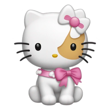 hello kitty with white bow sticker