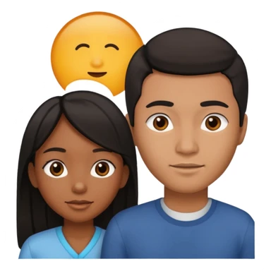 black girl straight hair asian man couple sticker