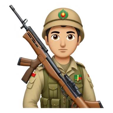 Kurdish warrior Peshmerga with rifle and traditional clothing sticker