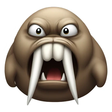 Angry walrus with big tusks  sticker