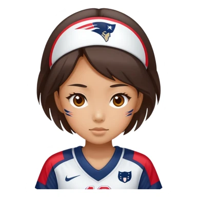 Japanese girl in patriots jersey number 10 sticker