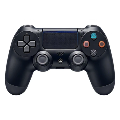 Clash of Clans aesthetic: Cinematic Playful PlayStation 4 DualShock Controller Portrait Emoji, rendered in a 3D vector-style similar to standard emojis with minimal shading and bold, simplified shapes. A compact, distinct form with signature details, softly glowing with a cutting-edge console technology charm. Simplified yet unmistakably iconic, highly detailed and consistent, glowing with a soft radiance and high shine. Stylized with a touch of technological advancement and a soft glowing outline, capturing the essence of a beloved gaming relic with a friendly, playful manner! sticker