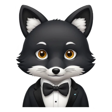 black fox wearing bow ties sticker