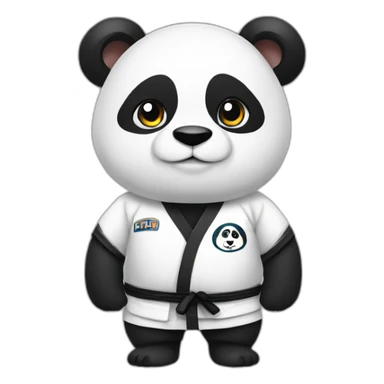 Panda wearing jiujitsu uniform sticker