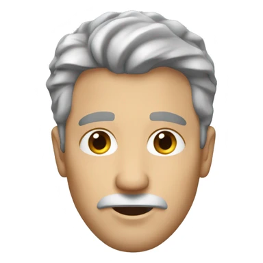 54 year old white male with grey short messy hair and a grey goatee sticker