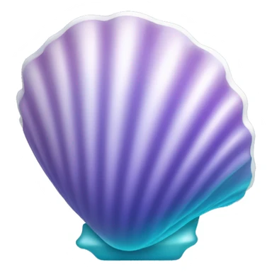 Light purple and ocean blue color sea shell with a vibrant pearl sticker