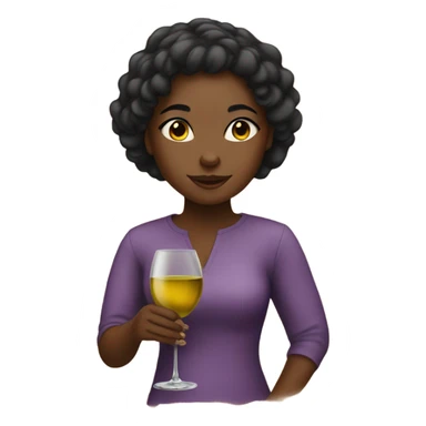 African American girl drinking Wine sticker