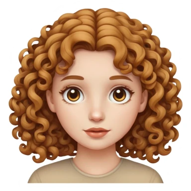 a white skin girl with curly light brown hair sticker