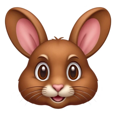 Cinematic Comical Brown Rabbit Portrait Emoji, Head tilted dramatically with an exaggeratedly amused expression, featuring a striking brown fur with lively, twitching ears and wide, expressive brown eyes filled with playful disbelief, Simplified yet hilariously expressive features, highly detailed, glowing with a slightly sassy glow, high shine, dramatic yet playful, stylized with an air of cheeky mischief, bright and endearing, soft glowing outline, capturing the essence of a spirited and over-the-top bunny, so meme-worthy it feels like it could side-eye its way into internet fame instantly! sticker