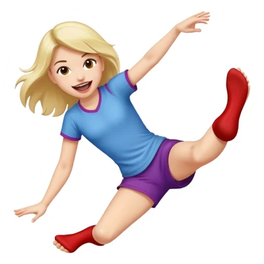 girl kicking feet with tongue out sticker