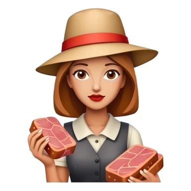 picasso cubist art woman with SPAM MEAT Landscape  sticker