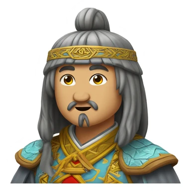 Genghis Khan sends an air kiss and hearts sticker