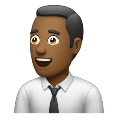 A man talks to his mobile phone sideways sticker