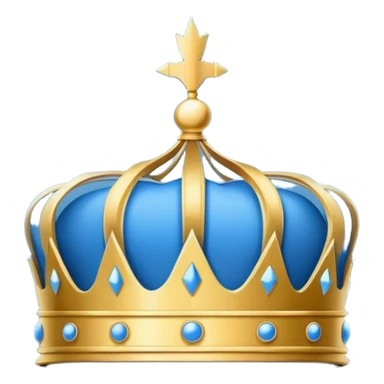 side view of a blue blueprint plan with minimal white lines and a simple crown drawing sticker