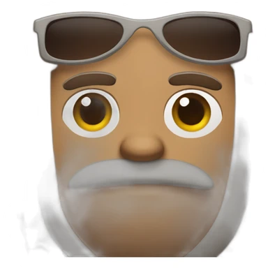 man with brown hear, brown mustache and brown beard. he has sunglasses sticker