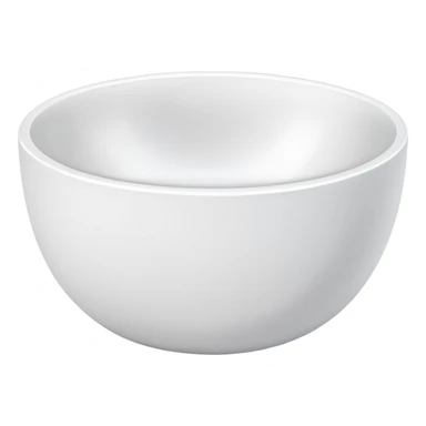 white bowl with matte white color inside, no liquid, no gloss, simple, clear sticker