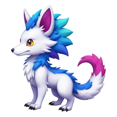  Colorful Kawaii Sergal-Fionbri FurSona Fakemon Full Body sticker