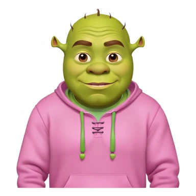 Shrek with pink sweatshirt  sticker