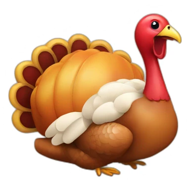 happy Thanksgiving turkey saying "Eat more veggies )" sticker