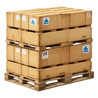 wooden pallet with cargo sticker
