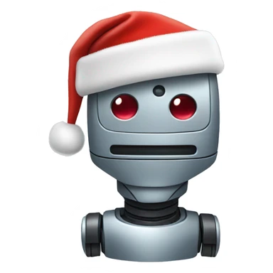 robot with santa hat sticker
