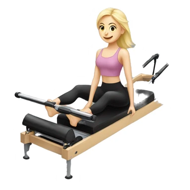 Blonde girl on pilates reformer  sticker