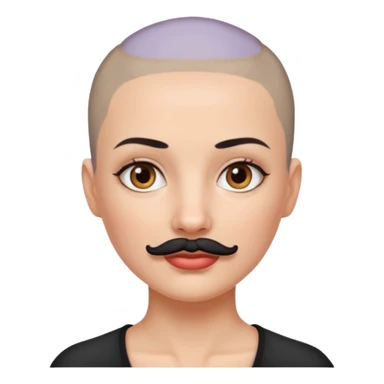 WOMEN BALD AND MUSTACHE sticker