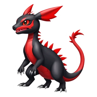 Cute Shiny Guilmon-Quilava-Salandit-Umbreon-Fakémon-hybrid-creature (full body)  sticker