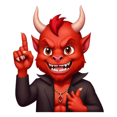 devil sticking middle finger up sticker