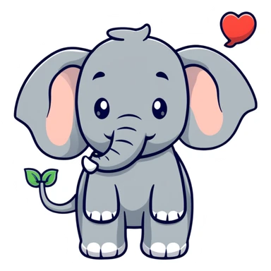 Elephant blowing a kiss sticker