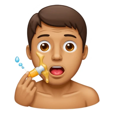 Man drooling out glue sticker