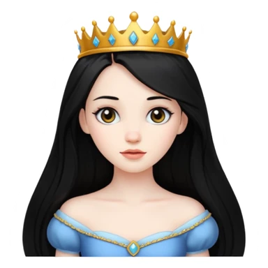 Black long hair princess  sticker